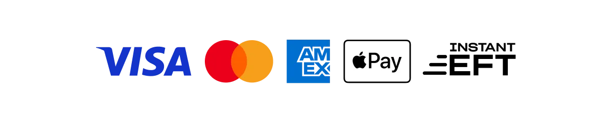 Payments supported on site: Visa, Mastercard, American Express and Apple Pay